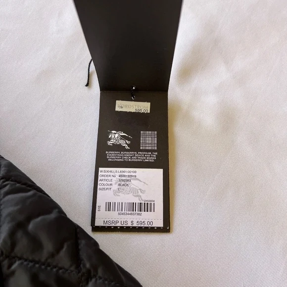 BURBERRY BRIT Quilted Jacket Nova Check Lining Black Size L - Picture 15 of 16